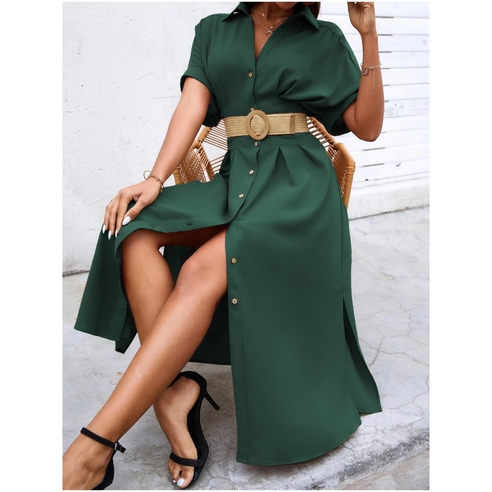 Boho Button up Minimalist Shirt Dress - Picture 12 of 16